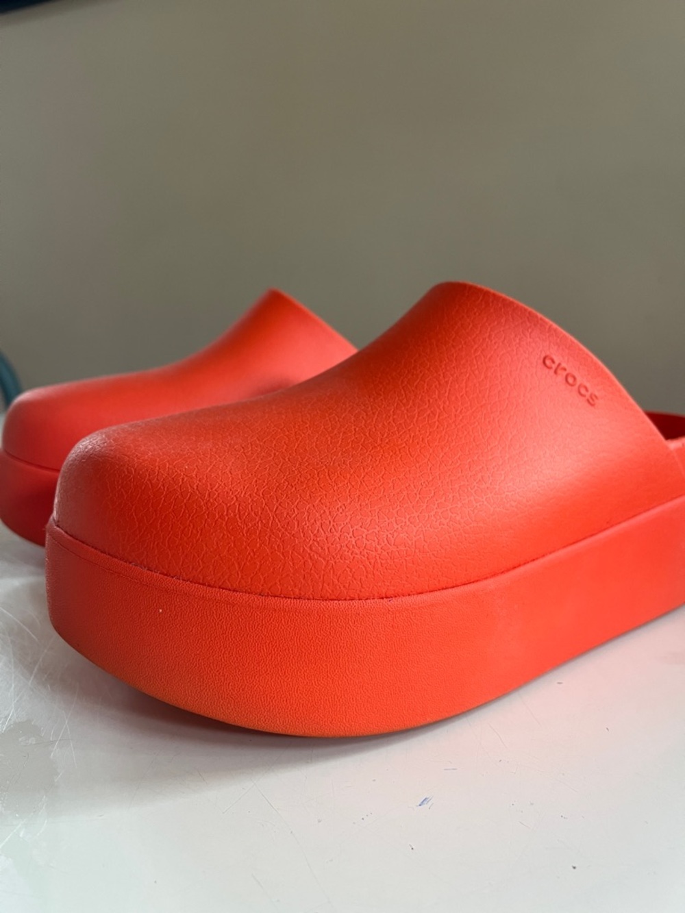 CROCS Dylan Platform Clog in Vibrant Orange-Red